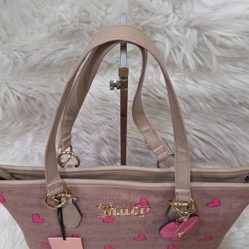 💕 ▪️Juicy Couture▪️ Cafe With Cafe Trim I heart  Medium Tote Heart Logo